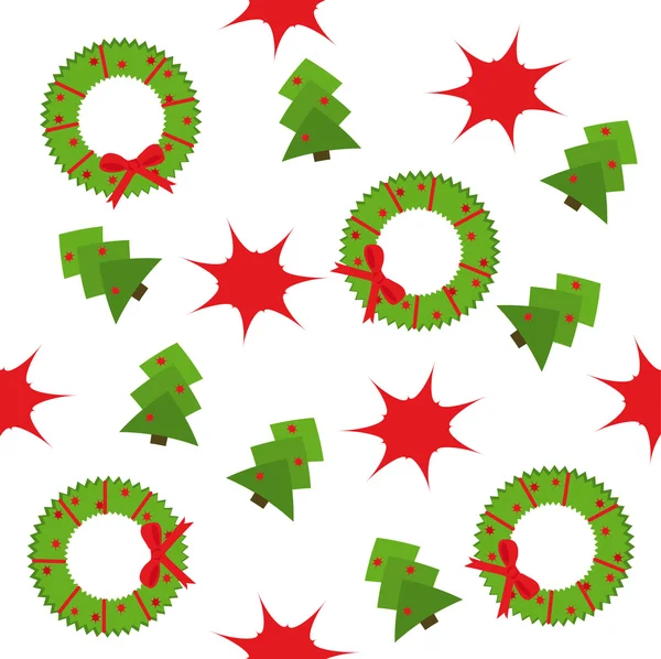 Patrón sin costuras con árboles de Navidad — Vector de stock