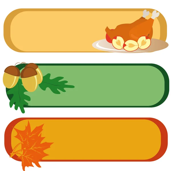 Trois bannières pour Thanksgiving Day — Image vectorielle