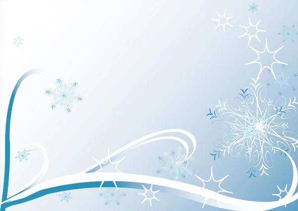 Tarjeta de Navidad con copos de nieve — Vector de stock