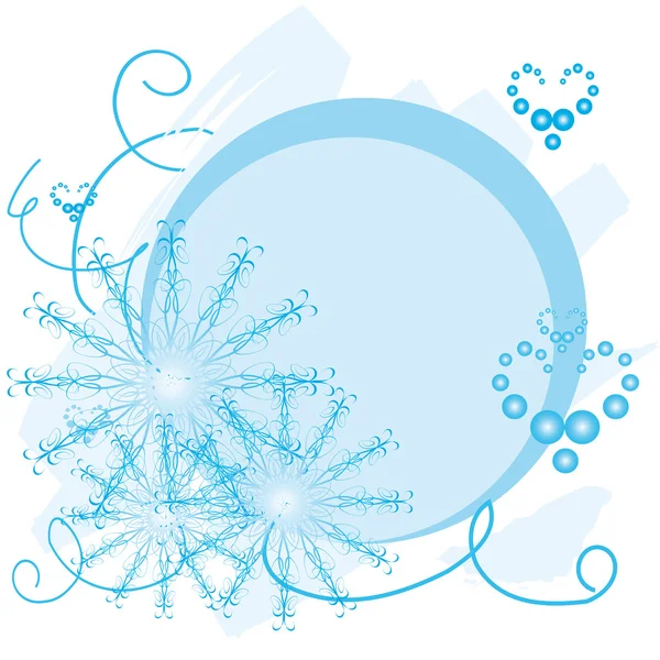 Cadre rond de Noël avec flocons de neige — Image vectorielle