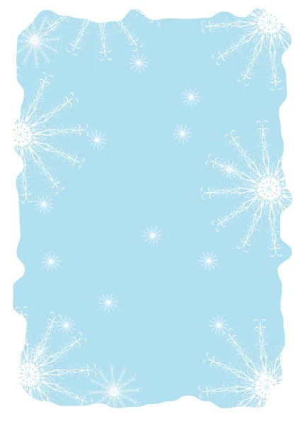 Cadre enneigé avec nowflakes — Image vectorielle