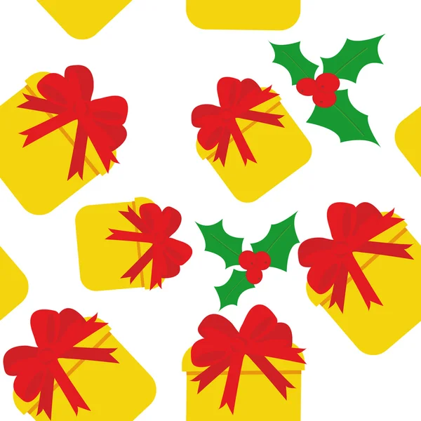 Naadloze patroon met gele geschenkdozen — Stockvector