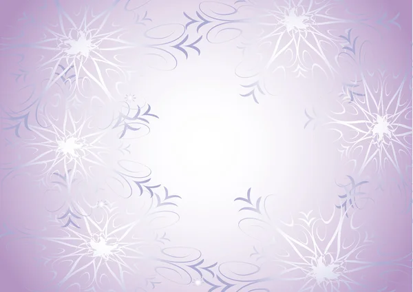 Copos de nieve sobre fondo violeta — Vector de stock