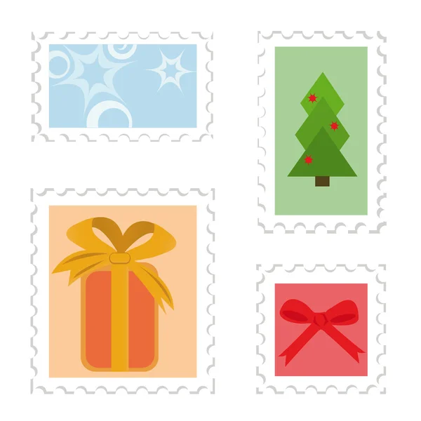 Набор почтовых марок — стоковый вектор