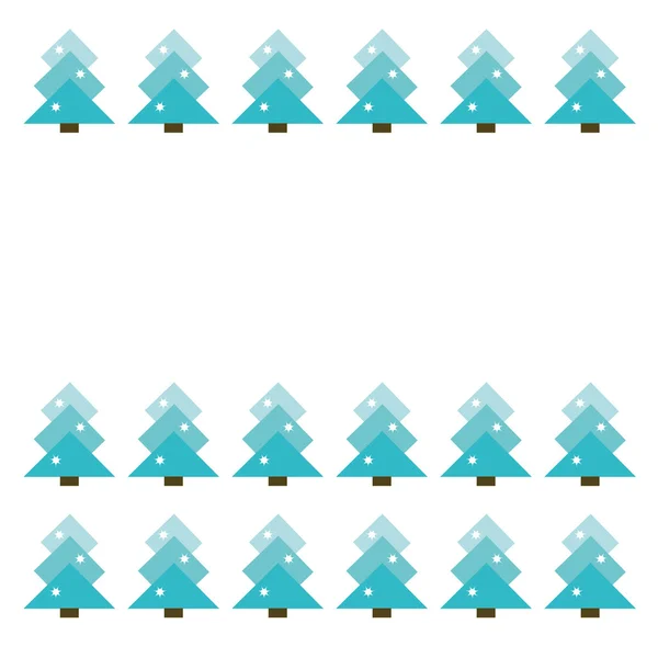 Πλαίσιο με την αφηρημένη χριστουγεννιάτικα δέντρα — Διανυσματικό Αρχείο