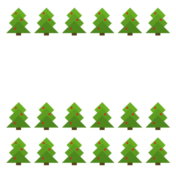 Cadre avec arbre de Noël vert abstrait — Image vectorielle