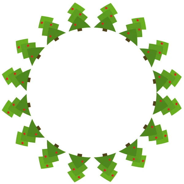 Рамка с абстрактной зеленой елкой — стоковый вектор