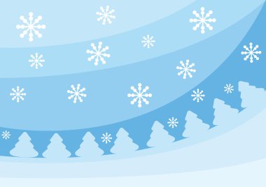 Blue christmas background with fir-trees clipart