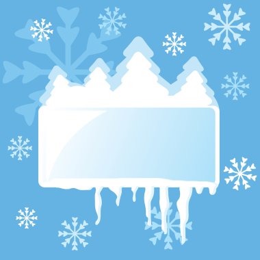 Abstract winter frame with fir-trees clipart