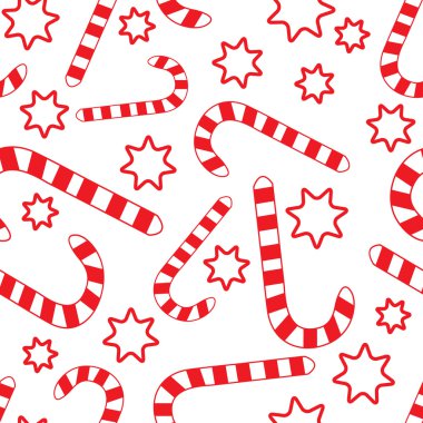 Seamless pattern with candy canes clipart