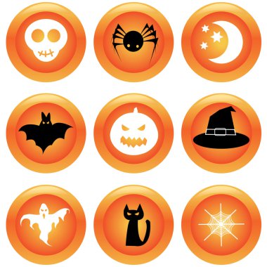 Set of halloween buttons clipart