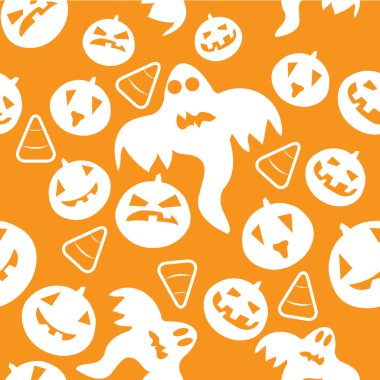 Seamless halloween pattern with pumpkins clipart