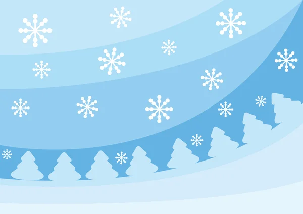 青色のモミの木とクリスマス背景 — ストックベクタ