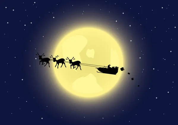 Santa's sleigh in the sky — Stock Vector