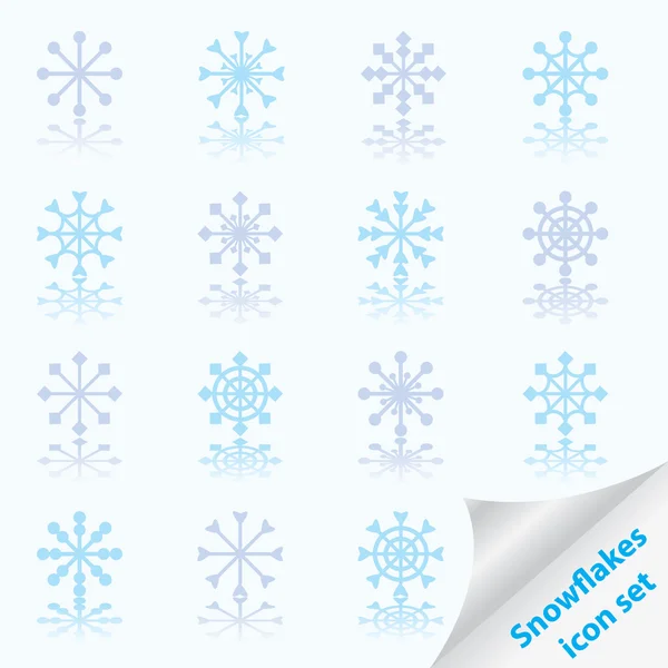 Ensemble de flocons de neige pour votre design — Image vectorielle