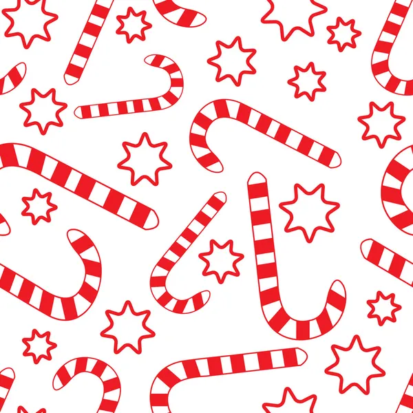 Seamless pattern with candy canes — Stock Vector