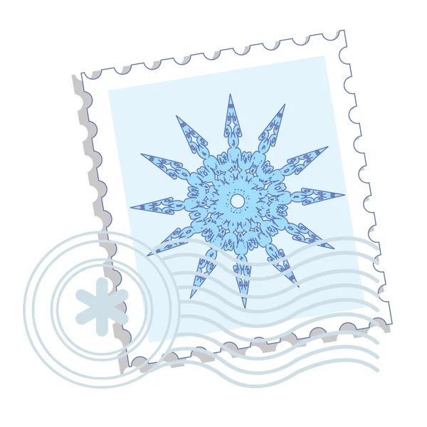 雪の結晶を切手 — ストックベクタ
