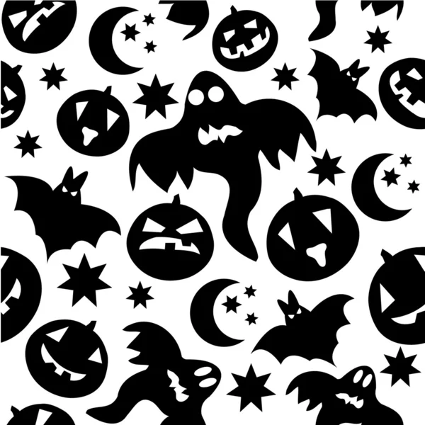 Naadloze halloween patroon met geesten — Stockvector