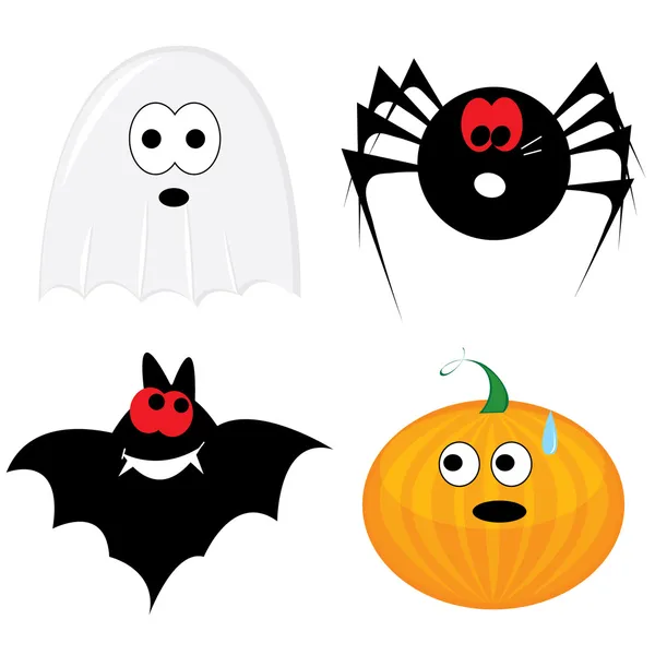 Dessin animé Halloween icône ensemble — Image vectorielle