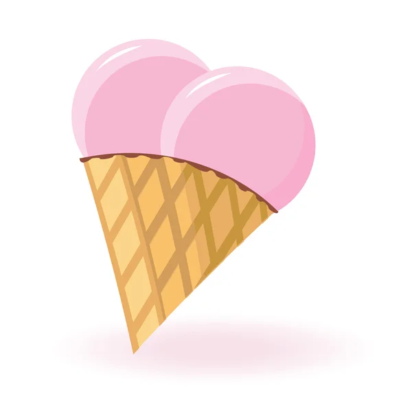 ハート形のアイスクリーム — ストックベクタ