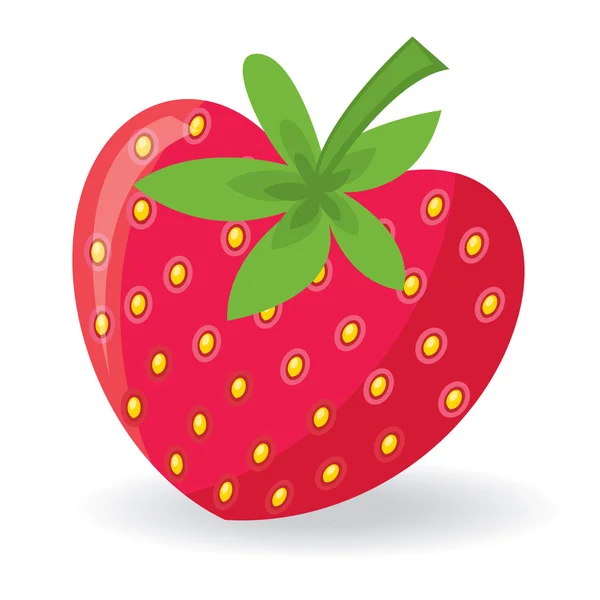 stock vector Strawberry with shape of heart