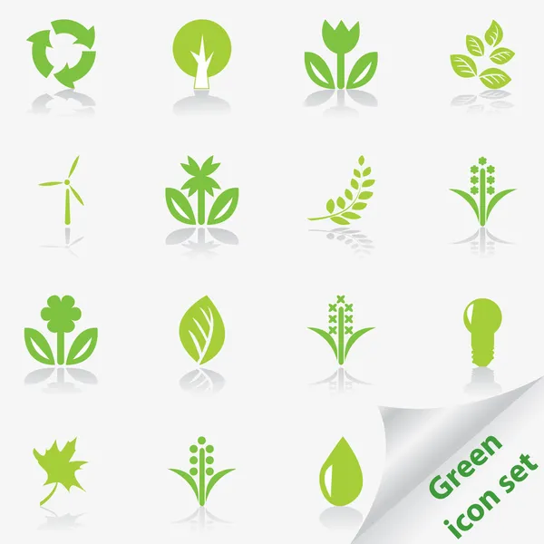 Set de iconos verdes — Archivo Imágenes Vectoriales