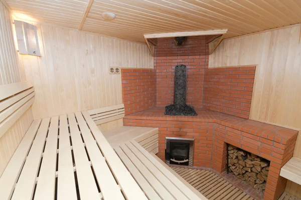 Dřevěná sauna — Stock fotografie