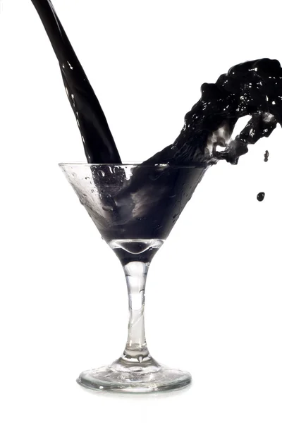 Black water in glass — Stock Photo, Image