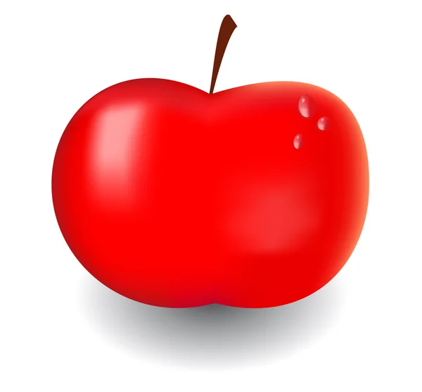 Uma maçã vermelha madura —  Vetores de Stock
