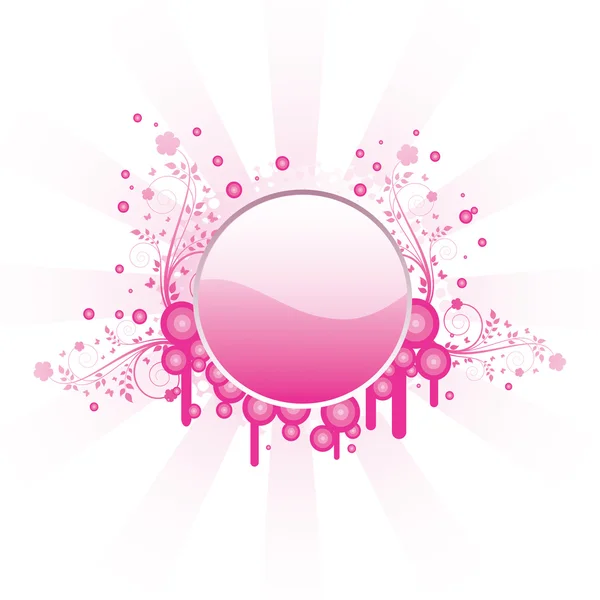 Marco floral rosa — Vector de stock