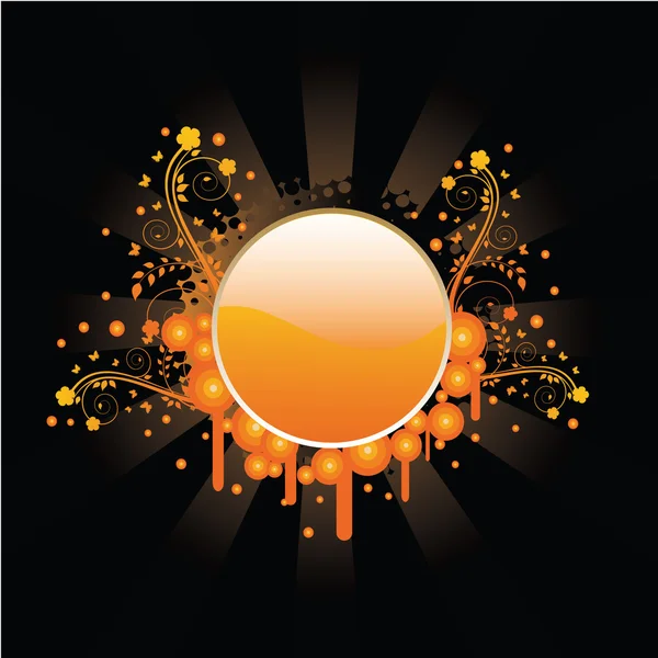 Cadre floral orange — Image vectorielle