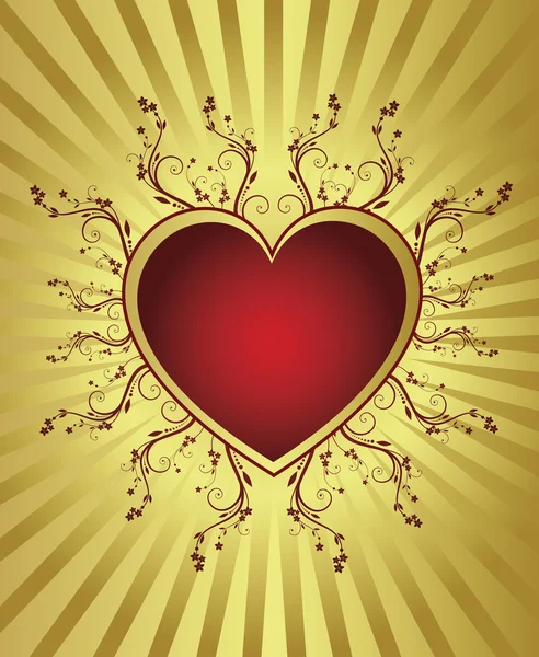 Золотая рама сердца — стоковый вектор