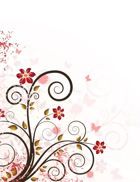 Гранж цветочный фон — стоковый вектор