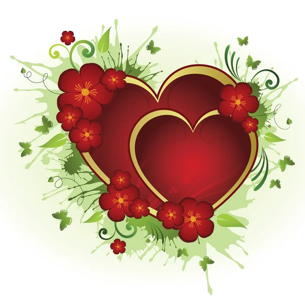 Corazón floral — Archivo Imágenes Vectoriales