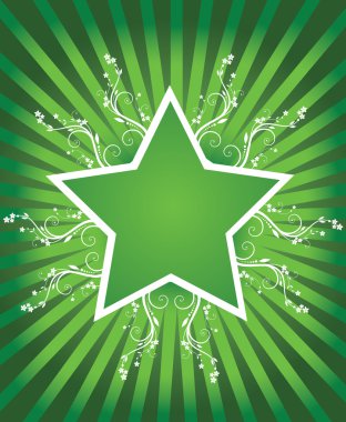 Flower star design clipart