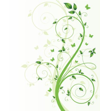 Magic spring tree with butterflies clipart