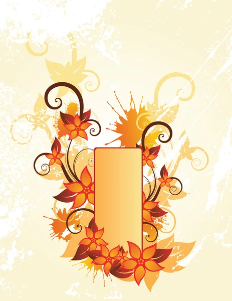 Quadro floral de outono — Vetor de Stock