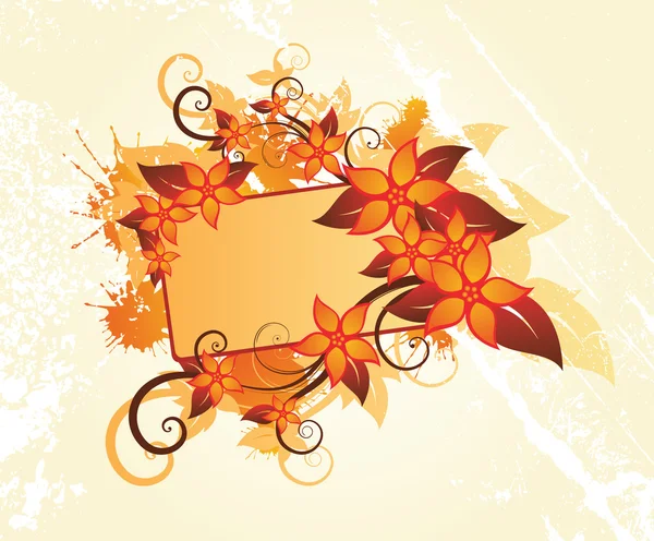 Quadro floral de outono — Vetor de Stock