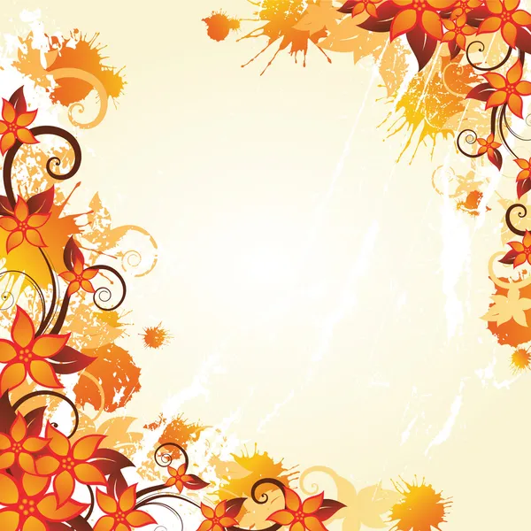 Podzimní květinová rám — Stockový vektor