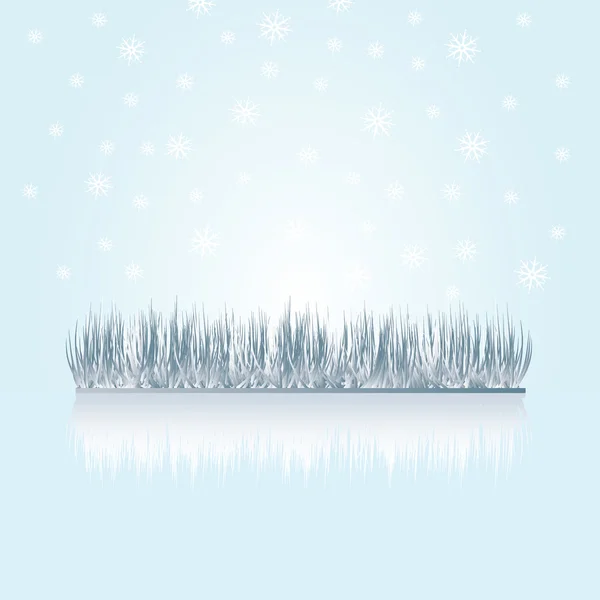 Winter floral achtergrond met sneeuwvlokken — Stockvector