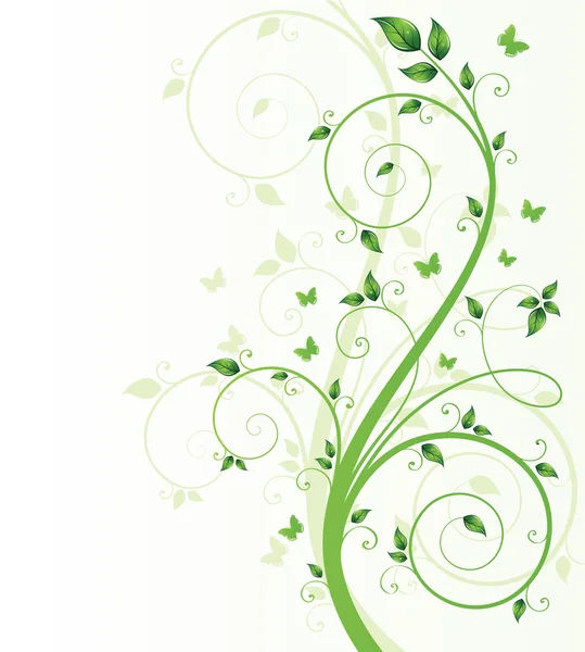 Arbre magique de printemps avec des papillons — Image vectorielle