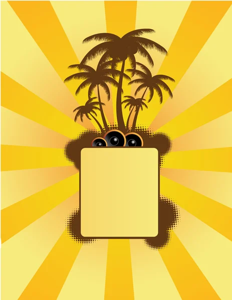 Stock vector Summer frame with palms