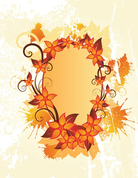 Marco floral de otoño — Vector de stock