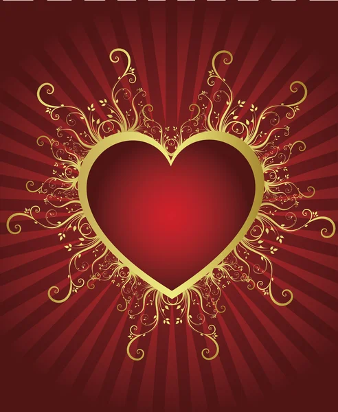 Золотая рама сердца — стоковый вектор