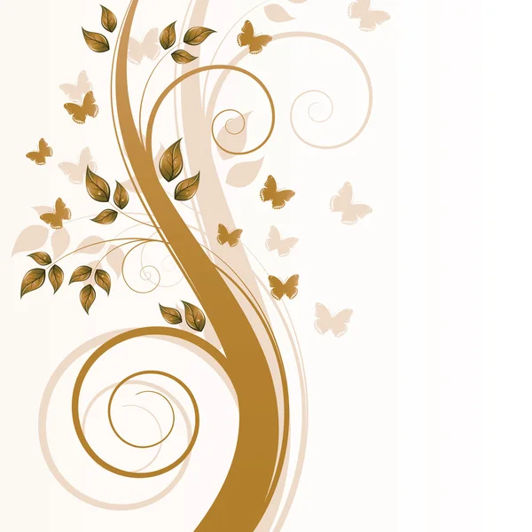 Arbre magique d'automne avec des papillons et s — Image vectorielle