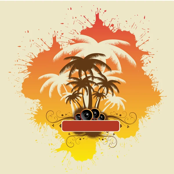 Summer frame with palms — Stock Vector