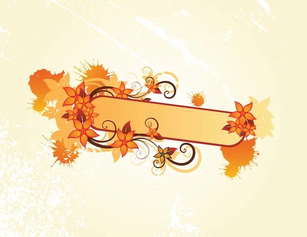 Autumn floral frame — Stock Vector