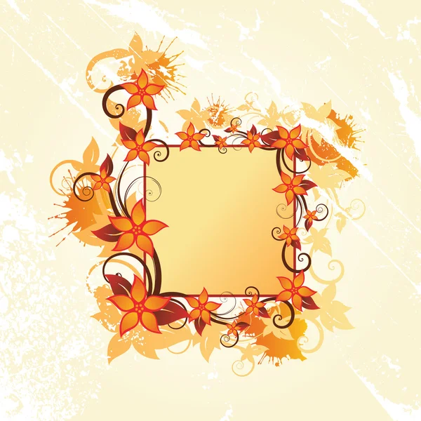 Marco floral de otoño — Vector de stock
