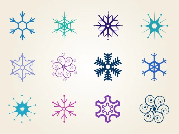 Set of vector snowflakes — Stock Vector