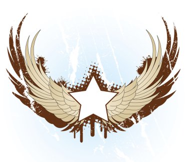 Banner with wings clipart